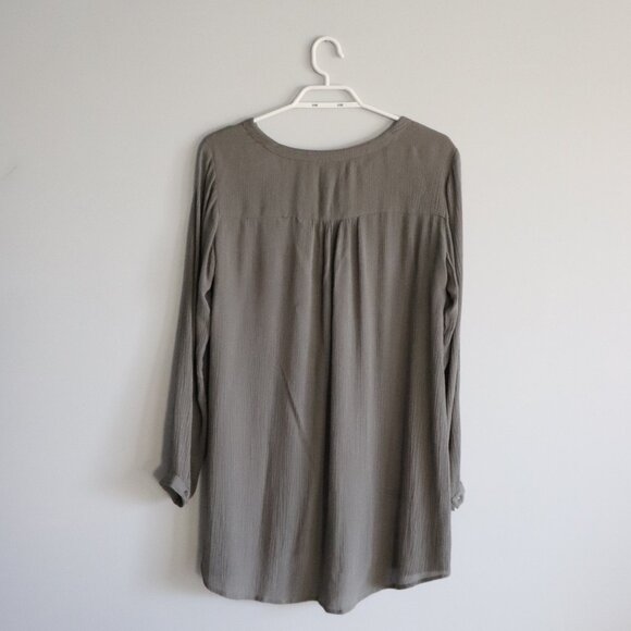 Kaffe Womens Grey Sz 36/6 Tunic Long Sleeve Flowy Lightweight Sheer Pullover Top - Picture 2 of 10